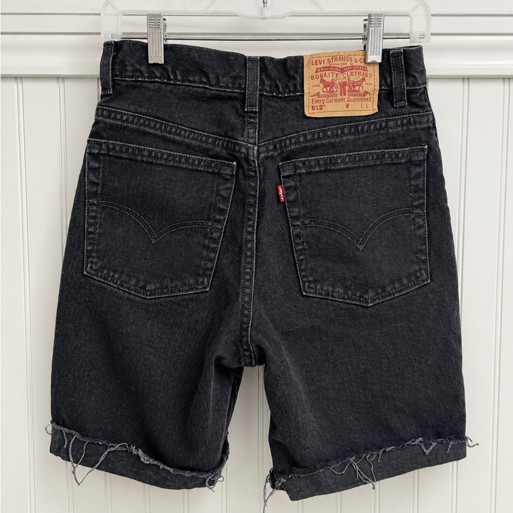 Levi’s 512 Black Denim Cutoff Shorts Made in USA Size 8